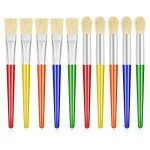 Anezus Large Chubby Paint Brushes Round and Flat Preschool Paint Brushes for Washable Paint Acrylic Paint For Toddler , 10Pcs