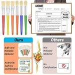 Anezus Large Chubby Paint Brushes Round and Flat Preschool Paint Brushes for Washable Paint Acrylic Paint For Toddler , 10Pcs