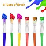 Anezus Large Chubby Paint Brushes Round and Flat Preschool Paint Brushes for Washable Paint Acrylic Paint For Toddler , 10Pcs