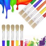 Anezus Large Chubby Paint Brushes Round and Flat Preschool Paint Brushes for Washable Paint Acrylic Paint For Toddler , 10Pcs