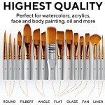 18 Pieces Premium Artist Paint Brush Set - Includes Palette Knife, Sponge, Organizing Case - 16 Painting Brushes for Kids, Adults & Professionals - Perfect for Watercolor, Oil, Acrylic Painting Art
