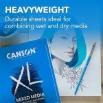 Canson XL Series Mixed Media Pad, Side Wire, 7x10 inches, 60 Sheets – Heavyweight Art Paper for Watercolor, Gouache, Marker, Painting, Drawing, Sketching