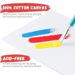 Simetufy 32 Pack 11 x 14 Inch Canvas Boards for Painting Pre-Primed White Blank Paint Canvas for Acrylic, Oil Paint, 100% Cotton, Acid Free