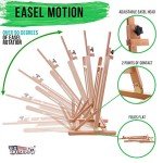 U.S. Art Supply Medium Tabletop Wooden H-Frame Studio Easel - Artists Adjustable Beechwood Painting and Display Easel, Holds Up To 27" Canvas, Portable Sturdy Table Desktop Holder Stand - Paint Sketch