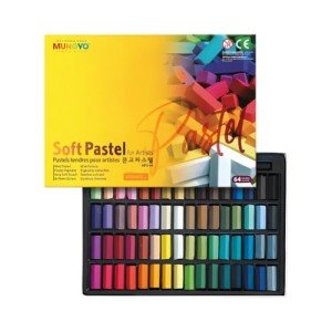 MUNGYO Soft Pastel Set – 64 Vibrant Colors for Artists | Smooth & Blendable | Square Shape