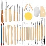 Blisstime 30pcs Clay Tools Kit - Pottery & Sculpting Tools for Adults, Polymer & Air Dry Clay, Craft Supplies
