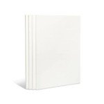 KINGART 808-4 White 18" x 24" Stretched Artist Canvas, Pack of 4, Gesso Primed - 100% Cotton Rectangular Canvases, 5/8" Profile, Art Supplies for Oil and Acrylic Painting