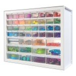 IRIS USA Craft Cabinet Storage, Screw Organizer, Hardware Storage Organizer, 44 Drawer Parts Cabinet, Art Storage Cabinets, Small Parts, Nuts and Bolts, Tool Storage, Scrapbook Art Hobby - White