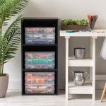 IRIS USA Big Capacity Plastic Pencil Case Box Craft Hobby Art School Office Supply Stackable Storage Organizer Container Pouch with Snap Lid, 10-Pack, Pens Journaling Washi Tape Sticker, Clear, Large