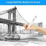 Electric Eraser, Electric Erasers for Artists with 140 Refills, Battery Operated Eraser, Electric Eraser Kit for Drawing, Art, Painting, Sketching, Drafting Pencils, Detailer Tool for Crafting-White