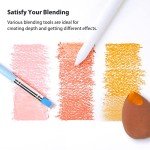 COLOUR BLOCK 30pcs Sketching Tool Set with Soft Pastels Drawing Art Blenders, Blending Stumps, Tortillions, Sandpaper, Sketch Pencil Extender, Rubber Pens