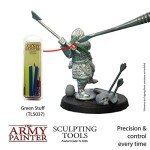 The Army Painter Clay Sculpting Tools - Set with Three Double Ended Stainless Steel Dab Tool, Polymer Clay Tools for Modeling Plastic, Resin, and Metal Miniatures - Green Stuff Putty Tool Clay
