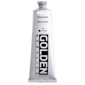 Heavy Body Acrylics by GOLDEN, Titanium White, 5 fl. oz. Tube, Professional Acrylic Paint, Opaque