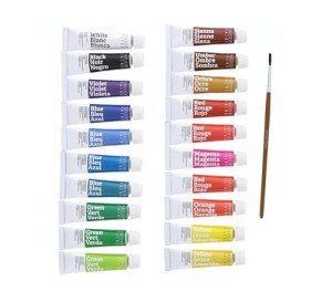 Savoir-Faire Opaque Watercolor Gouache Set, 20-Colors, Assorted color, 0.075 Liters (31309)