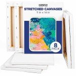 Horizon Group USA Stretched Canvas 11"" x 14"" 8 PK, 16mm Thick, 100% Cotton, for Painting, Pouring, Oil Paint, Multi-Media Art, 8-Pack (204039)