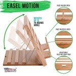 U.S. Art Supply Hampton Large Wooden Table Easel, Cookbook Stand, Text Book Tablet Rest, Premium Beechwood - Adjustable Incline, 2 Flip-Up Page Holders - Kitchen Countertop Recipe Rack - Portable Wood