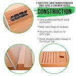 U.S. Art Supply Hampton Large Wooden Table Easel, Cookbook Stand, Text Book Tablet Rest, Premium Beechwood - Adjustable Incline, 2 Flip-Up Page Holders - Kitchen Countertop Recipe Rack - Portable Wood