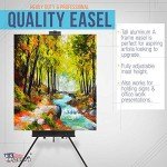 U.S. Art Supply Del Mar 69" High Aluminum Single Mast Artists Studio Easel and Floor Display Stand - Professional Heavy Duty Adjustable Extra Large Canvas Height Up To 47" - Palette Holder, Brush Rest
