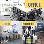 U.S. Art Supply Del Mar 69" High Aluminum Single Mast Artists Studio Easel and Floor Display Stand - Professional Heavy Duty Adjustable Extra Large Canvas Height Up To 47" - Palette Holder, Brush Rest