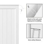 Yaheetech Wooden Floor Cabinet, Side Storage Organizer with 4 Drawers and 1 Cupboard, Freestanding Entryway Storage Unit Console Table, Bathroom Furniture Home Decor, White