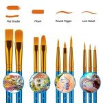 Paint Brushes Set for Acrylic Painting, 20 Pcs Oil Watercolor Acrylic Paint Brush, Artist Paintbrushes for Body Face Rock Canvas, Kids Adult Drawing Arts Crafts Supplies, Blue