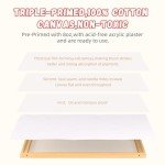 Simetufy 10Pcs Stretched Canvas 5x7, 8x10 (5 of Each) Primed 100% Cotton Art Canvases for Painting for Acrylic Pouring, Oil Paint