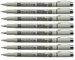 Sakura Pigma Micron pen 08 Black felt tip artist drawing pens - 8 pen set