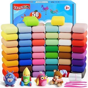 Modeling Clay - 50 Colors Air Dry Clay, DIY Molding Magic Clay for Slime add ins & Slime Supplies, Kids Toys Set for Boys and Girls