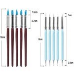 Yagugu Silicone Clay Sculpting Tool - 10Pcs Modeling Dotting Tool for Pottery Craft, Rock, Nail, Blending, Drawing