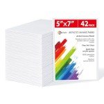 Simetufy 42 Pack 5x7 Inch Canvas Boards for Painting, 8oz Pre-Primed Small Canvas Panels, Acid-Free 100% Cotton for Acrylics Oil Watercolor Paints