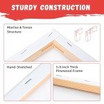 Simetufy 4 Pack Stretched Canvas for Painting 8x10 Inch, 100% Cotton Blank Art Canvases for Acrylic or Oil Paint, Pre-Primed, 5/8 Inch Profile