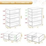Makeup Organizer With 16 Drawers, 4 Pcs Desktop Office Supplies, Desk Organizers, Clear Desk Accessories, Dustproof Drawer Storage for Make Up, Jewelry, Pen, Stationary