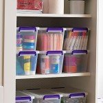 IRIS USA 5.4 Qt. Plastic Storage Bins with Lids, 6 Pack, Small Deep Containers with Latch Buckles and Portable Handle, Craft and Art Supply Storage Organizer, Stackable Storage Container, Clear/Violet
