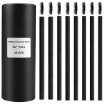 MyLifeUNIT Vine Charcoal Sticks, Willow Sketch Charcoal Pencils for Drawing, Pack of 25 (7-9 MM Dia)