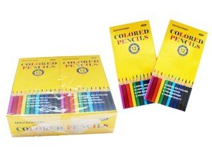 SKKSTATIONERY 144Pcs Colored Pencils, Pre-sharpened, coloring pencils for adults kids Bulk School Supplies For Teachers 12 Colors, 12pcs/box, Total: 144Pcs.