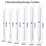 Cettkowns 36 Pieces Artist Blending Stump and Tortillion Art Blenders for Student Sketch Drawing