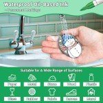 Oil Based Paint Pen, Permanent Paint Marker: Quick-Dry, Waterproof Paint Set of 12 for Rock Painting, Glass, Fabric, Ceramic, Wood, Metal, Mug, Plastic, Stone, Christmas Stencil Art Craft Supplies Kit