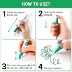 Oil Based Paint Pen, Permanent Paint Marker: Quick-Dry, Waterproof Paint Set of 12 for Rock Painting, Glass, Fabric, Ceramic, Wood, Metal, Mug, Plastic, Stone, Christmas Stencil Art Craft Supplies Kit