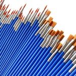 60 Pcs Paint Brushes Set for Kids Classroom Students Beginners，Small Brush Bulk for Detail Painting,Round Flat Paintbrushes for Acrylic Painting，Oil Watercolor Acrylic Paint Brush