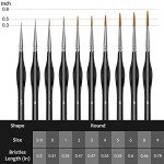 10Pcs Micro Paint Brushes Set with Triangular Handles - For Acrylic, Watercolor, Crafts, Models