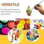 60 Pcs Paint Brushes Set for Kids Classroom Students Beginners，Small Brush Bulk for Detail Painting,Round Flat Paintbrushes for Acrylic Painting，Oil Watercolor Acrylic Paint Brush