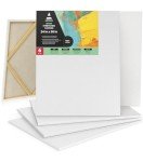 ARTEZA Stretched Canvas, 24 x 30 Inches, Pack of 6, Blank White Large Canvas for Painting for Acrylic, Oil and Gouache Paints