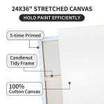 Pre Stretched Canvases for Painting 24x36 2 Pack Large Blank Canvas Boards for Acrylic Pouring and Oil Painting, 100% Cotton, 5-Time Gesso Primed