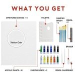 PHOENIX Stretched Canvas for Painting 16x20 Inch/5 Value Pack, 8 Oz Triple Primed 5/8 Inch Profile 100% Cotton White Blank Canvas, Large Framed Canvas for Oil Acrylic & Pouring Art