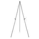 Amazon Basics Easel Display Stand, Instant Floor Poster, Lightweight, Collapsible and Portable with Tripod Base, Black Steel (supports 5 pounds)