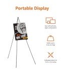 Amazon Basics Easel Display Stand, Instant Floor Poster, Lightweight, Collapsible and Portable with Tripod Base, Black Steel (supports 5 pounds)