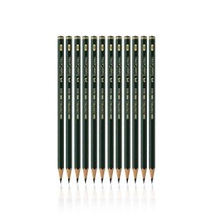 Faber-Castell pencils, Castell 9000 Artist graphite 6B pencils for sketch, drawing, shading, art supplies - box of 12