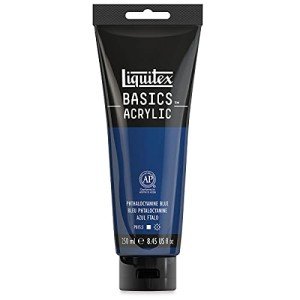 Liquitex BASICS Acrylic Paint, 250ml (8.5-oz) Tube, Phthalocyanine Blue