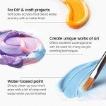 ARTEZA Craft Acrylic Paint Set, Water-Based Acrylic Craft Paint, Matte Finish Artist Paints, Art Supplies for Glass, Wood, Ceramics, Fabrics, Leather