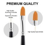 GOTIDEAL Paint Brush Set, 10 Pcs Round Pointed Tip, Small Nylon Hair Brushes for Acrylic, Oil and Gouache，Body, Face Nail Art and Rock Painting, Perfect for Kids & Adult